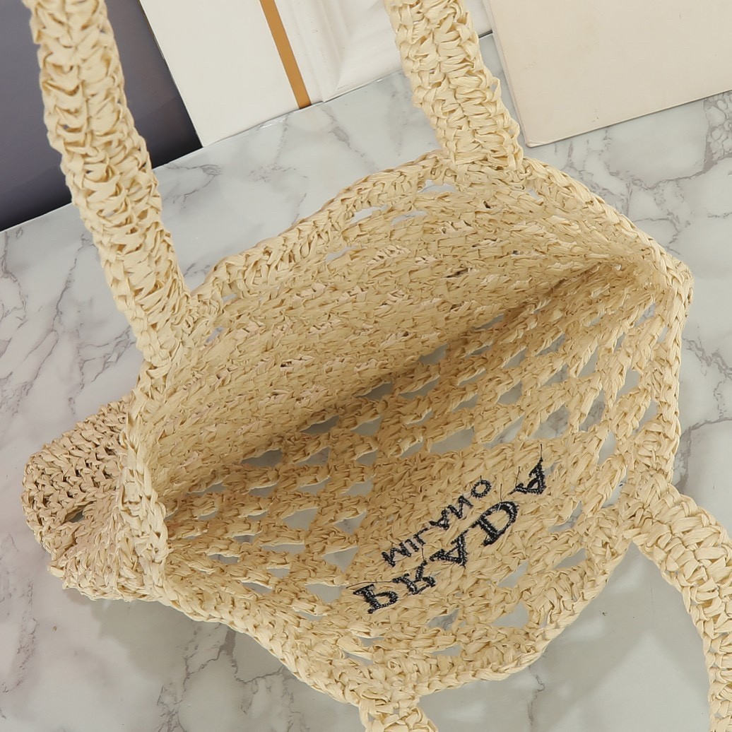 【PRADA旗艦店】プラダ わら編みバッグ 30*31CM