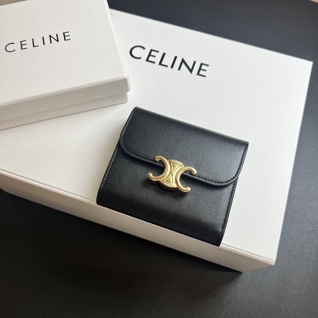CELINE セリーヌ 凱旋門トリフォールド財布 10.5*9*3cm