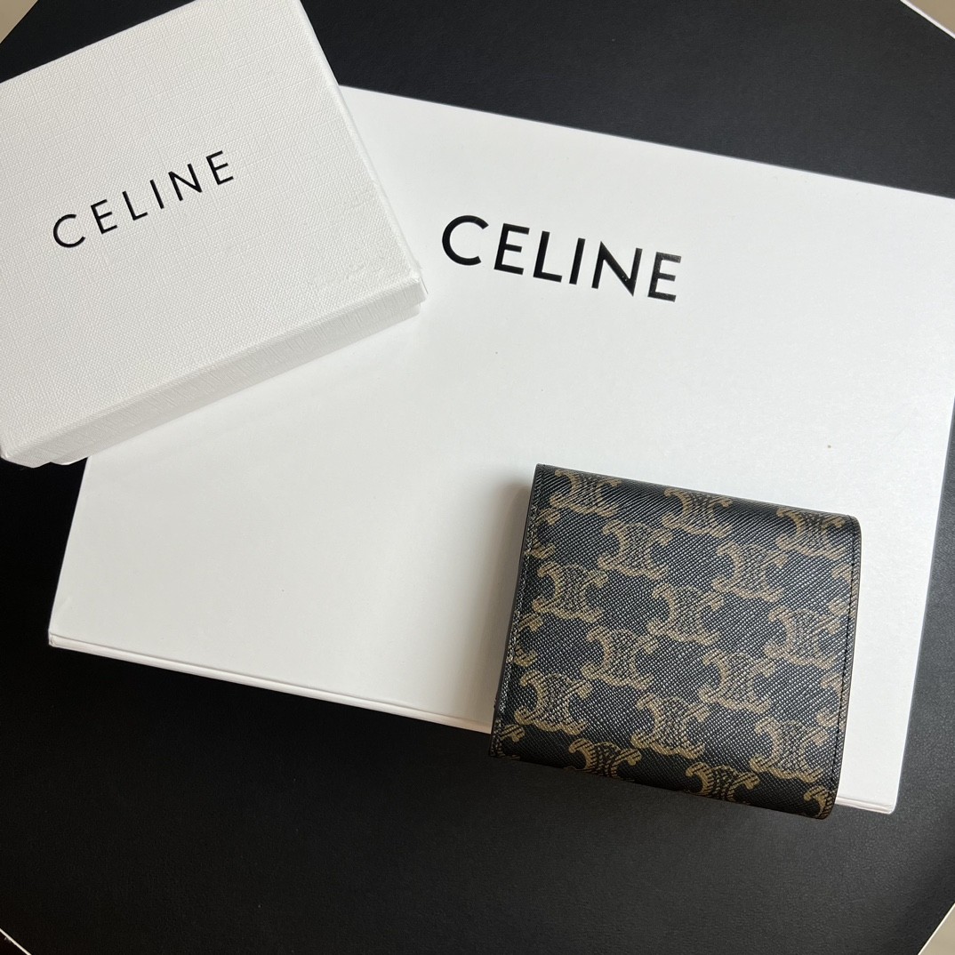 CELINE セリーヌ 凱旋門トリフォールド財布 10.5*9*3cm