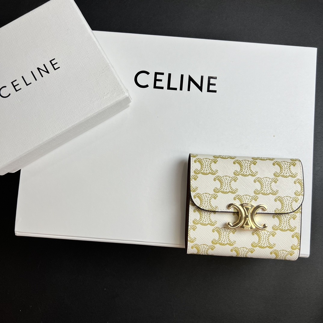 CELINE セリーヌ 凱旋門トリフォールド財布 10.5*9*3cm