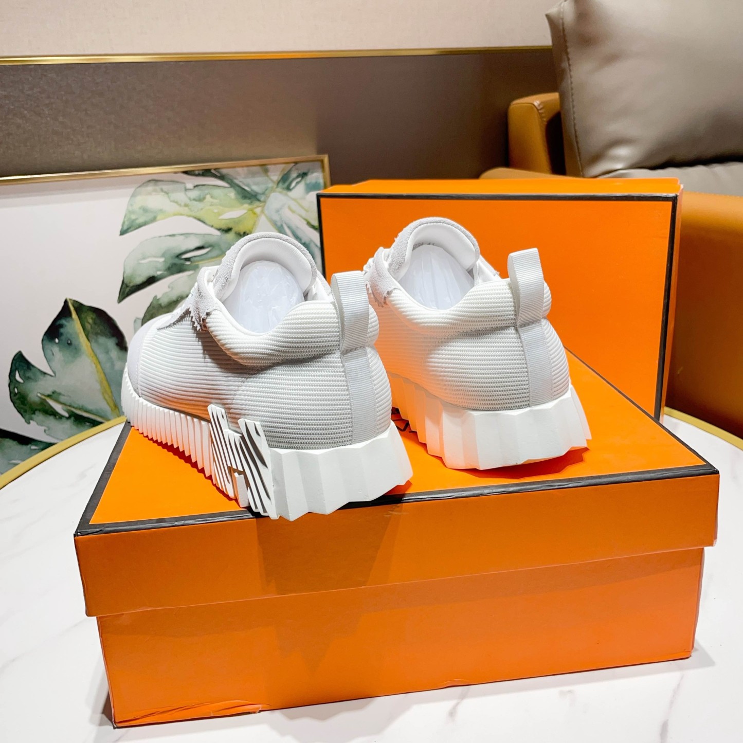 【大人気◆レザー×軽量ソール】HERMES バウンシング スニーカー