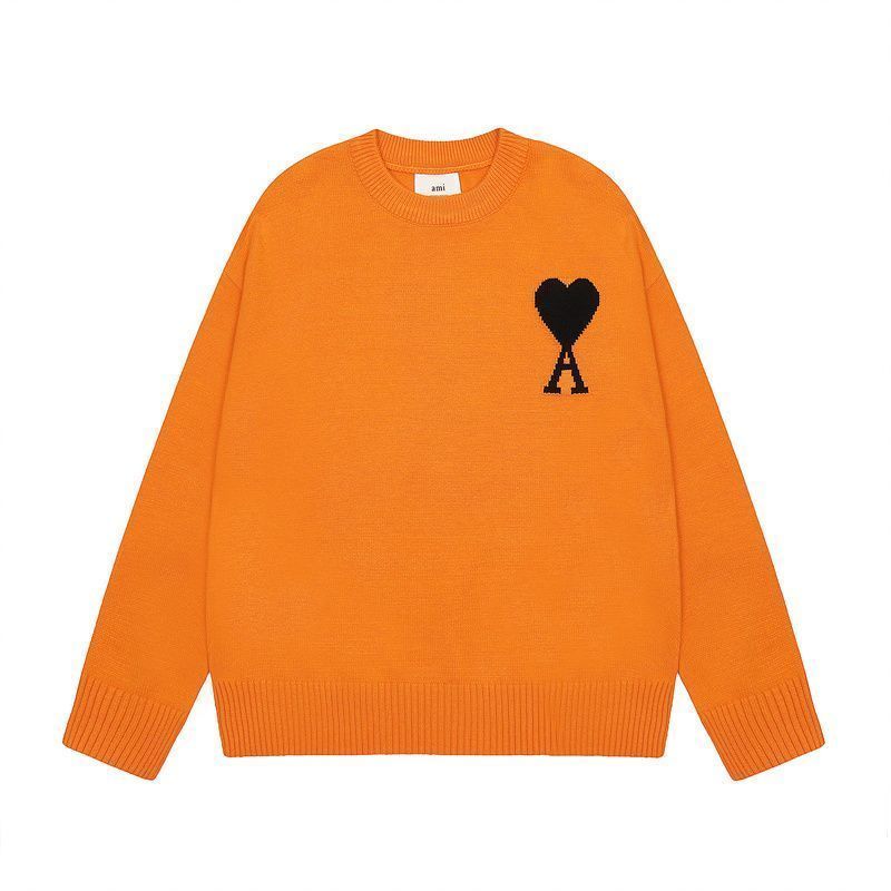 【AMI PARIS】 アミ パリス Intarsia Sweater ハートロゴ ニット ロゴ セーター オーバーサイズ