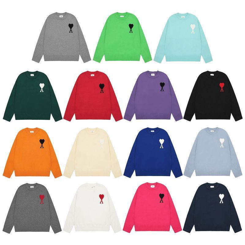 【AMI PARIS】 アミ パリス Intarsia Sweater ハートロゴ ニット ロゴ セーター オーバーサイズ