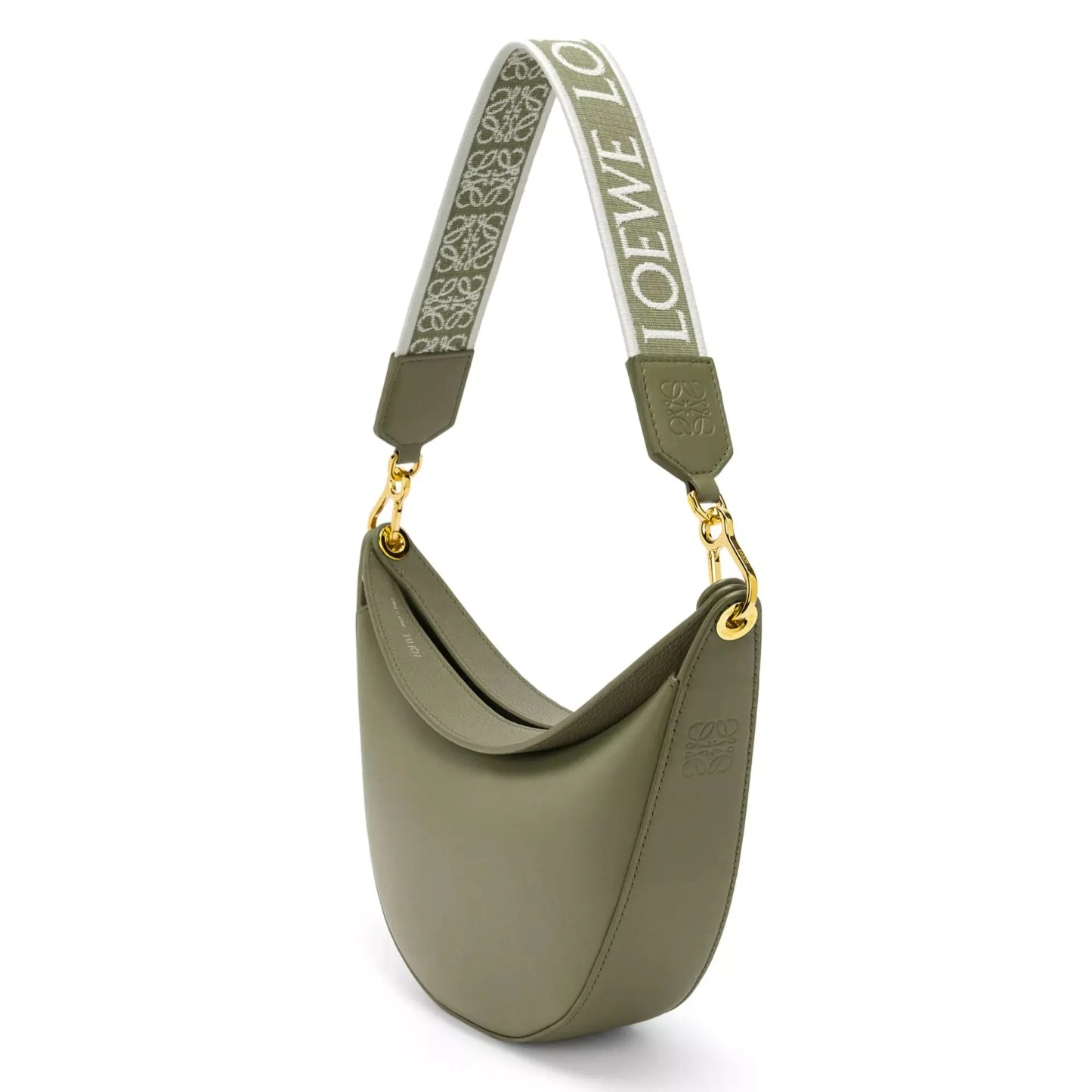 関税込 ◆LOEWE サテンカーフ&ジャカード Luna ホーボー バッグ