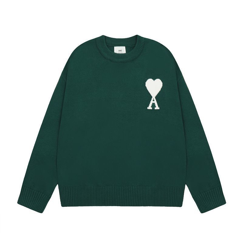 【AMI PARIS】 アミ パリス Intarsia Sweater ハートロゴ ニット ロゴ セーター オーバーサイズ