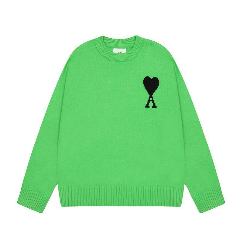 【AMI PARIS】 アミ パリス Intarsia Sweater ハートロゴ ニット ロゴ セーター オーバーサイズ