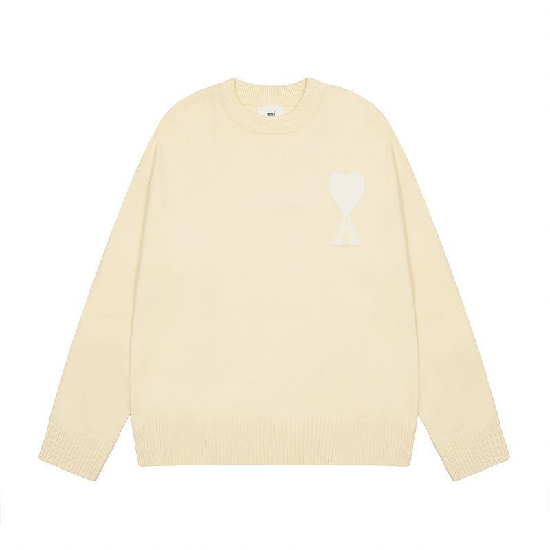 【AMI PARIS】 アミ パリス Intarsia Sweater ハートロゴ ニット ロゴ セーター オーバーサイズ
