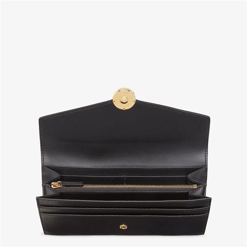 FENDI フェンディコンチネンタル財布 ブラックレザー 長財布