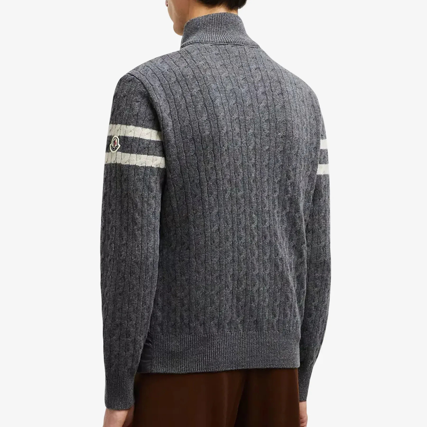 Moncler Padded Wool Zip-Up Cardigan Black/Dark Gray モンクレール パッド入りウール ジップアップ カーディガン ブラック/ダークグレー