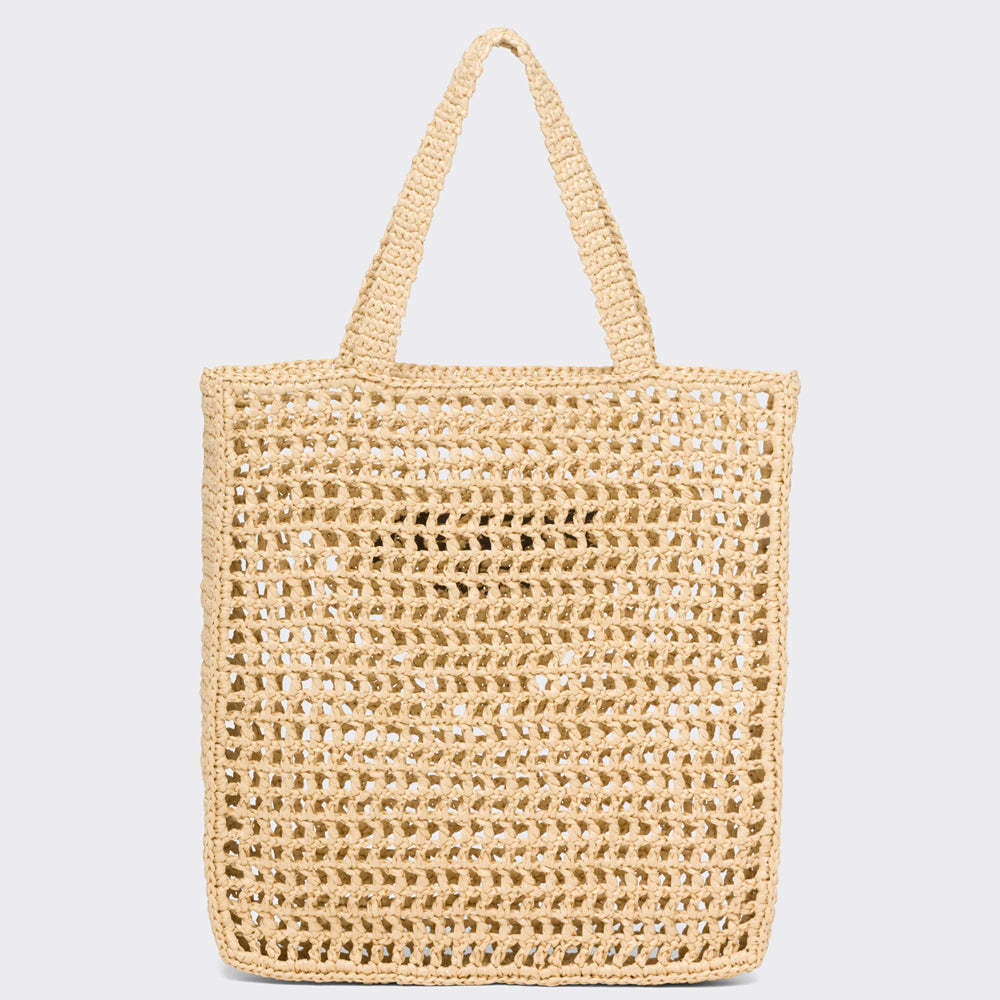 【PRADA】Raffia tote bag ロゴ ラフィア トートバッグ 2022SS新作
