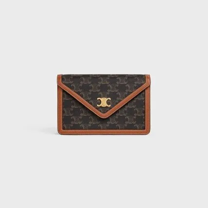 【CELINE】 TRIOMPHE CANVAS WALLET チェーンウォレット
