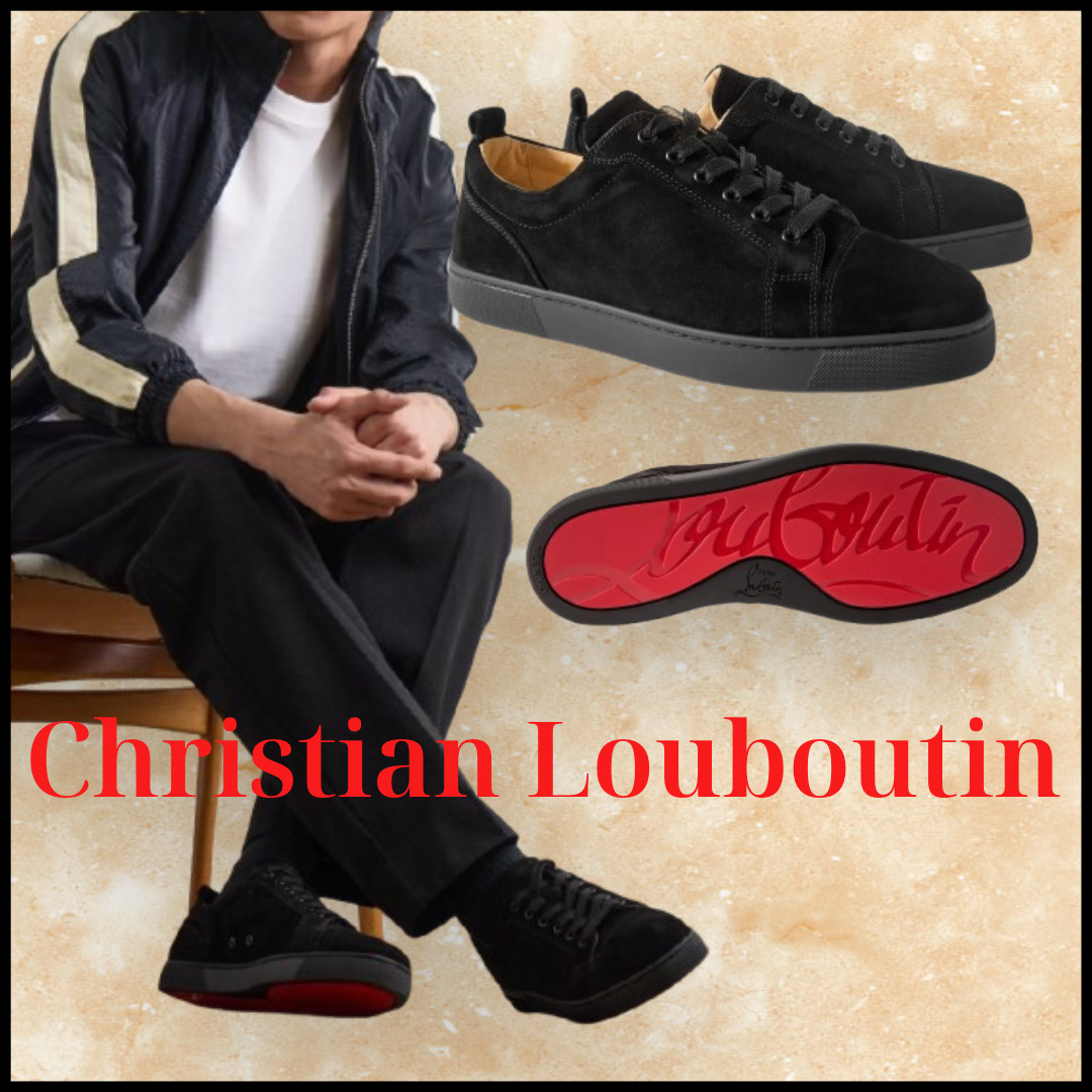 Christian Louboutin ルイ・ジュニア スエード スニーカー Black