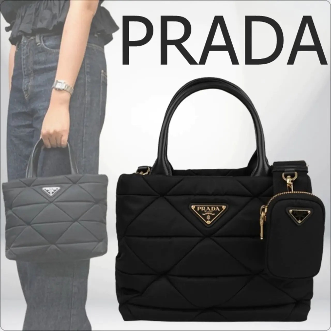 ♦PRADA♦スモール パデッド Re-Nylon トートバッグ