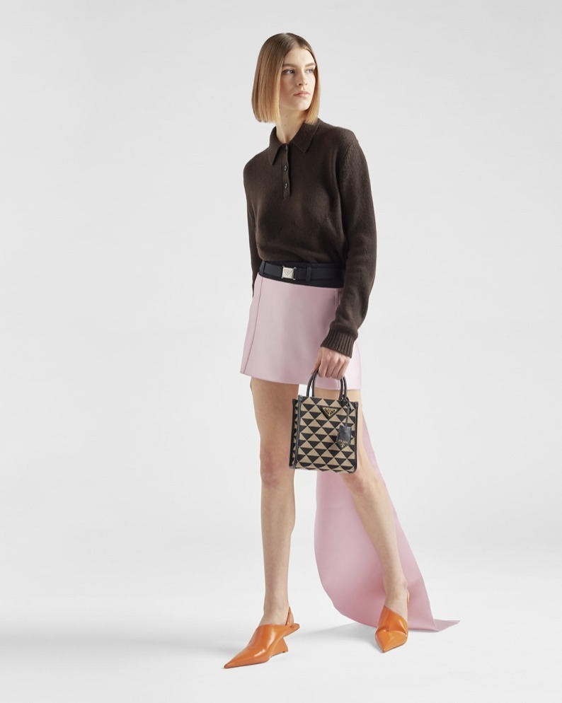 PRADA シンボル エンブロイダリージャカード ミニバッグ