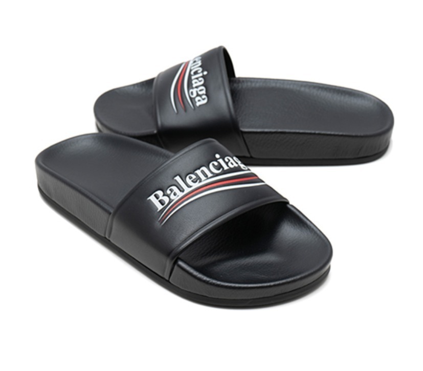 ★BALENCIAGA★ブラックウェーブロゴサンダル★