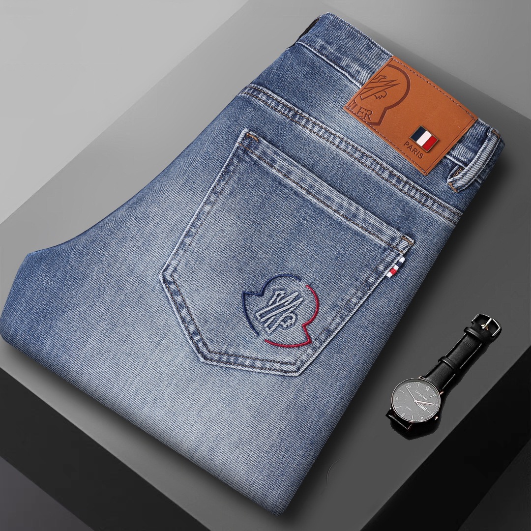 『XS-5XL』クラシック 春夏 ウォッシュ メンズ スリム ストレート ジーンズ