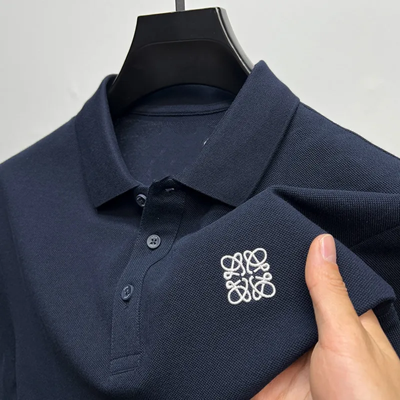 『M-4XL』夏 刺繍 ポロカラー ビジネス カジュアル ポロシャツ 半袖 Tシャツ