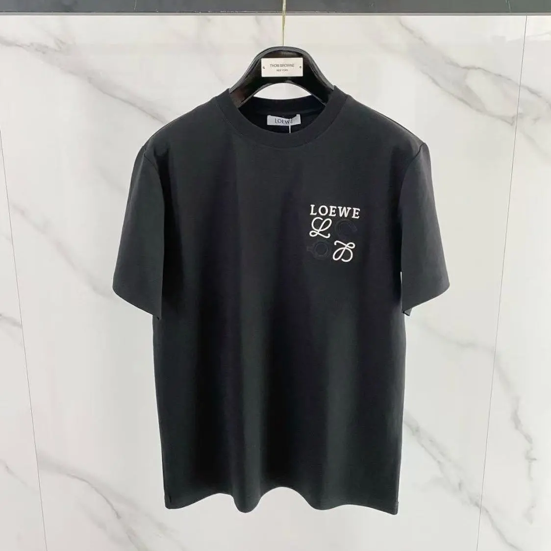 『S-2XL』夏用半袖メンズ＆レディースラウンドネック純綿ゆったり刺繍入り