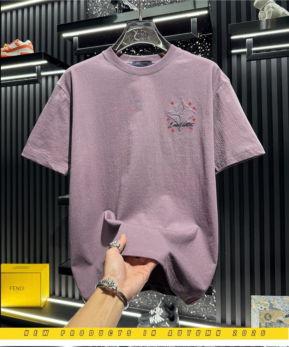 『M-3XL』メンズ刺繍入り半袖Tシャツ、通気性のあるハーフスリーブ