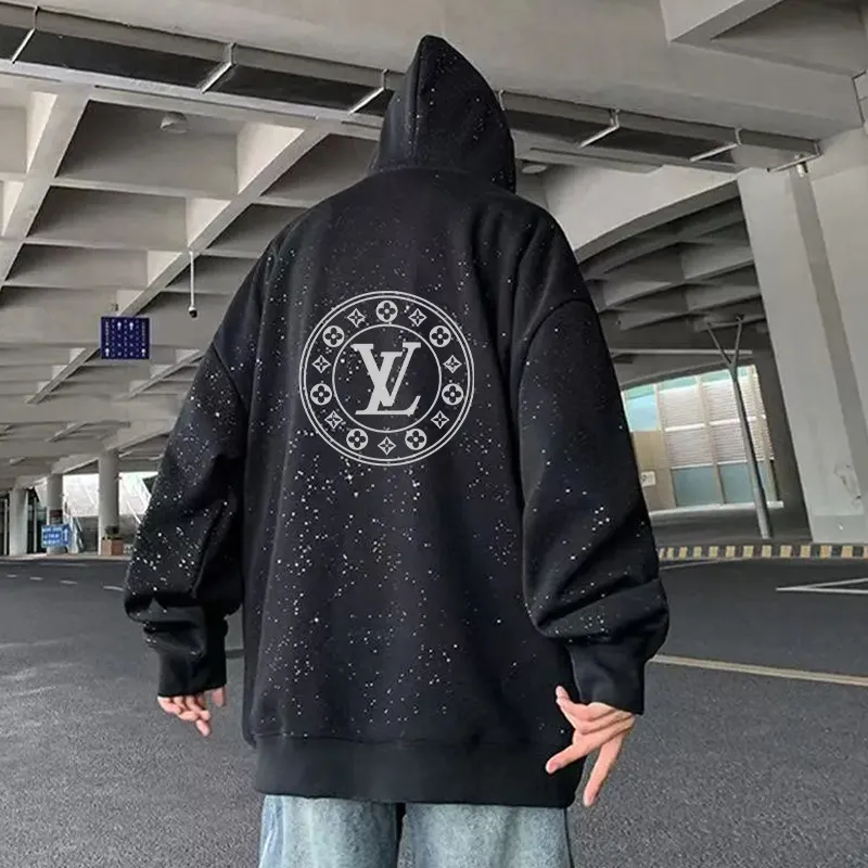 『S-3XL』激売れ中 憧れ 新品 おしゃれ ラメ入り フード付き プリント パーカー