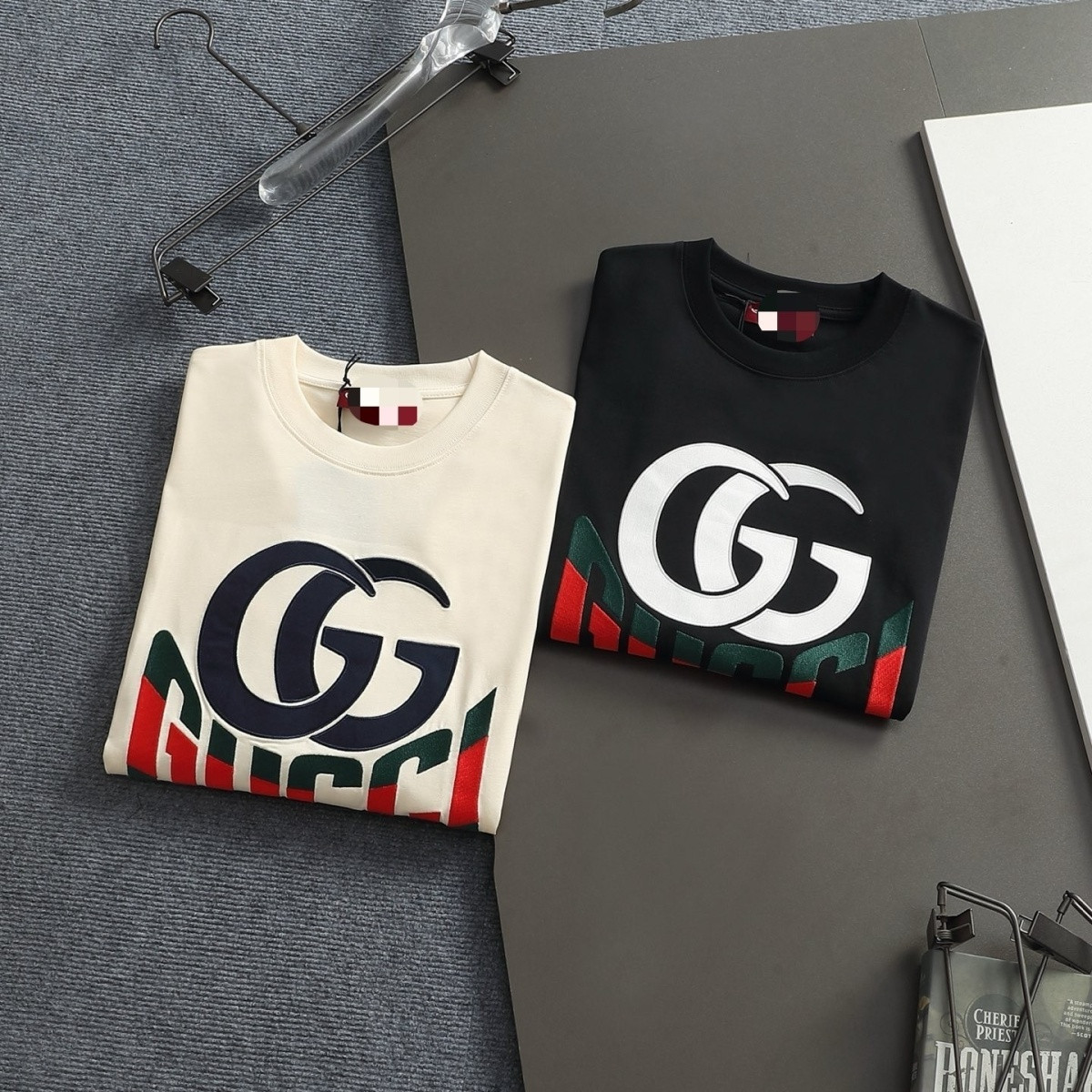 『XS-L』サマークラシック クルーネック 刺繍入り 半袖Tシャツ カジュアル