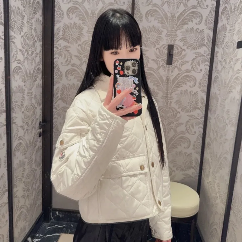 『S-L』好感度UP 元気いっぱい フェミニン シングルブレスト クルーデュロンジャケットアウター