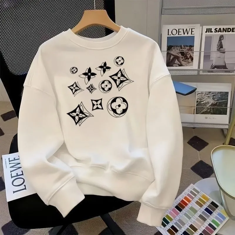『S-5XL』カップルスウェットシャツメンズプリントルーズ春と秋のトレンドファッショントップス