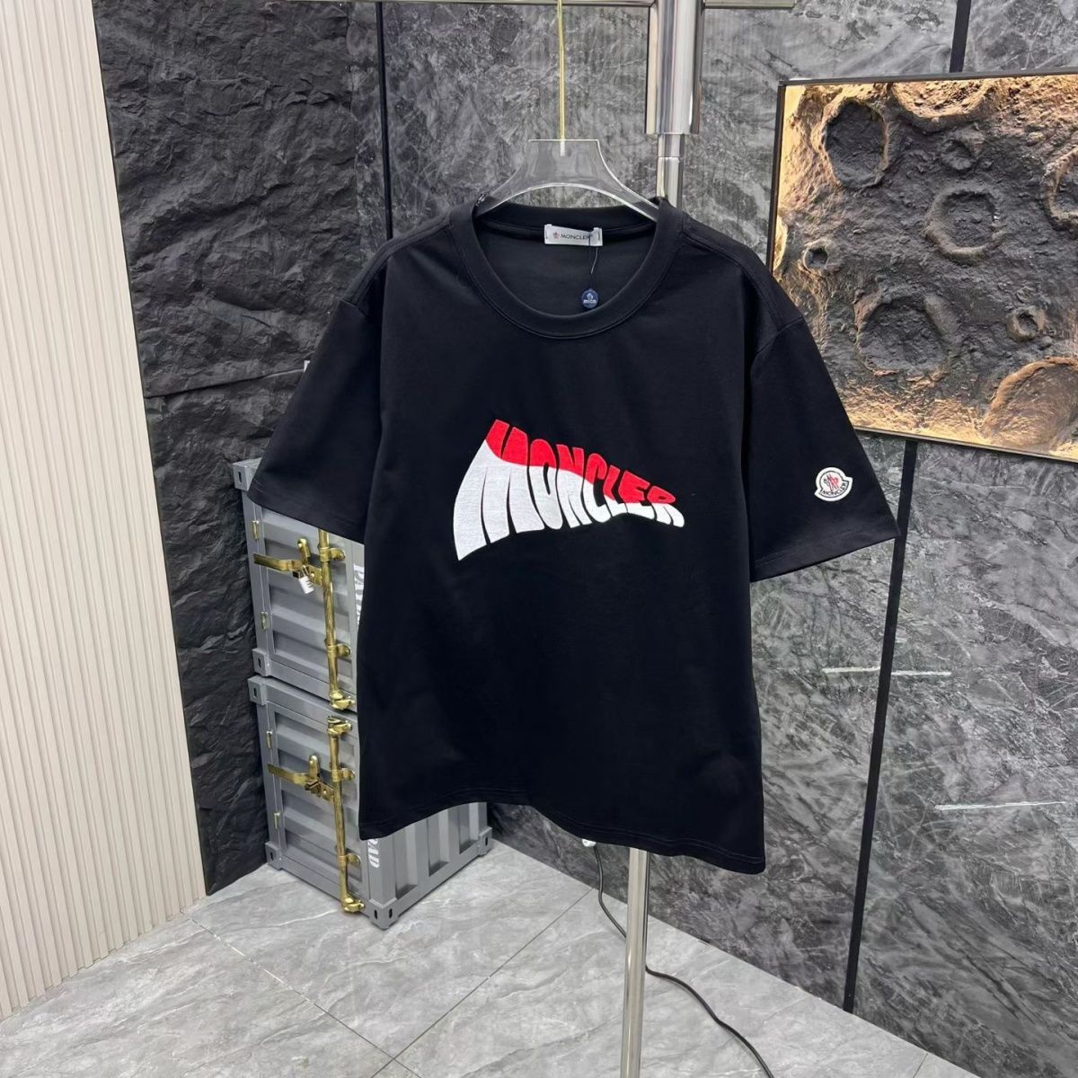 『S-2XL』新作 夏物 刺繍入り ラウンドネック ユニセックス 半袖 カジュアル トレンディ Tシャツ トップス