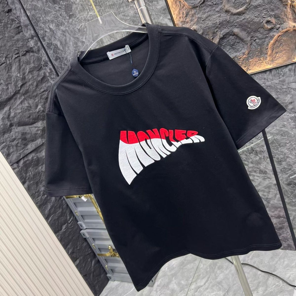 『S-2XL』新作 夏物 刺繍入り ラウンドネック ユニセックス 半袖 カジュアル トレンディ Tシャツ トップス