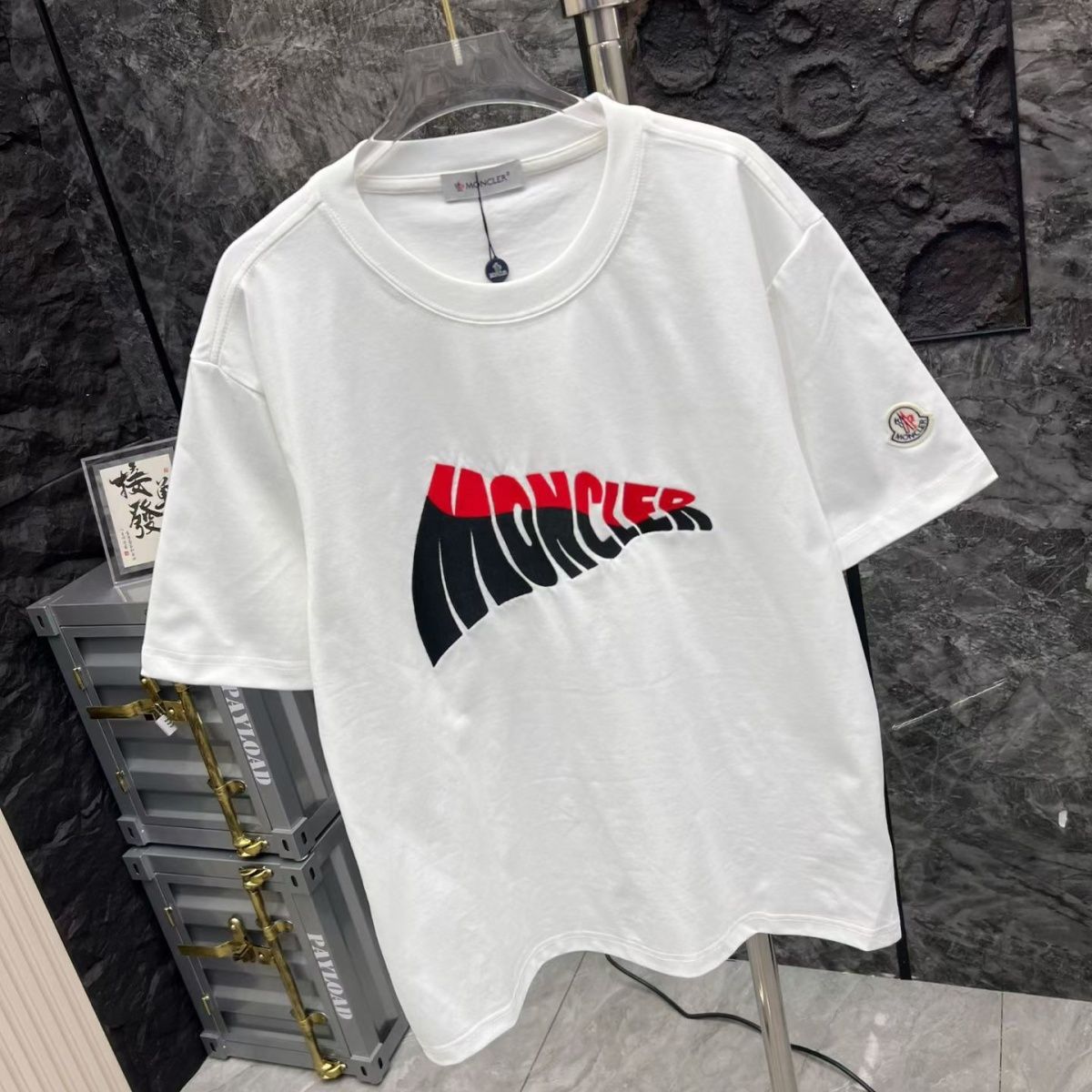 『S-2XL』新作 夏物 刺繍入り ラウンドネック ユニセックス 半袖 カジュアル トレンディ Tシャツ トップス