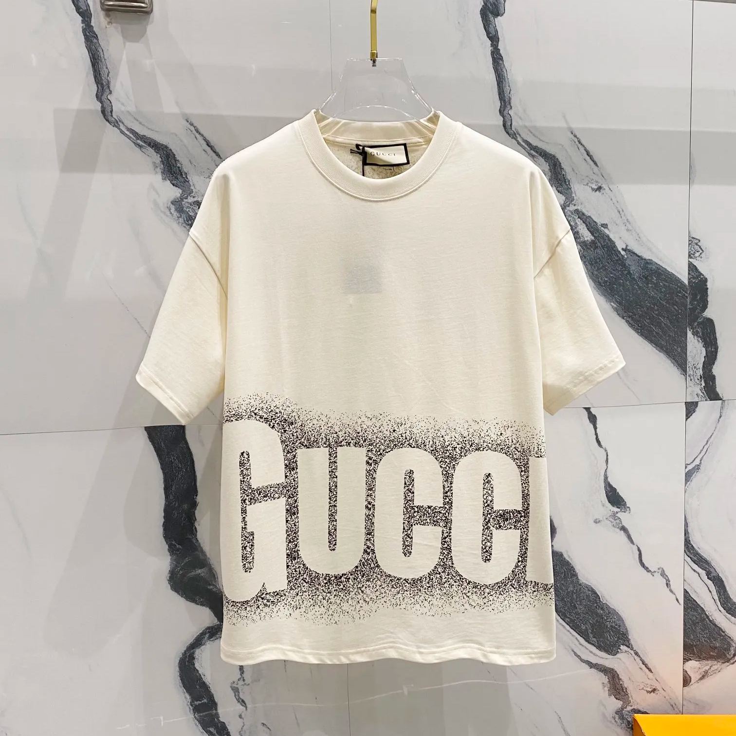 サマーレタープリント半袖Tシャツ、個性的なTシャツトップス