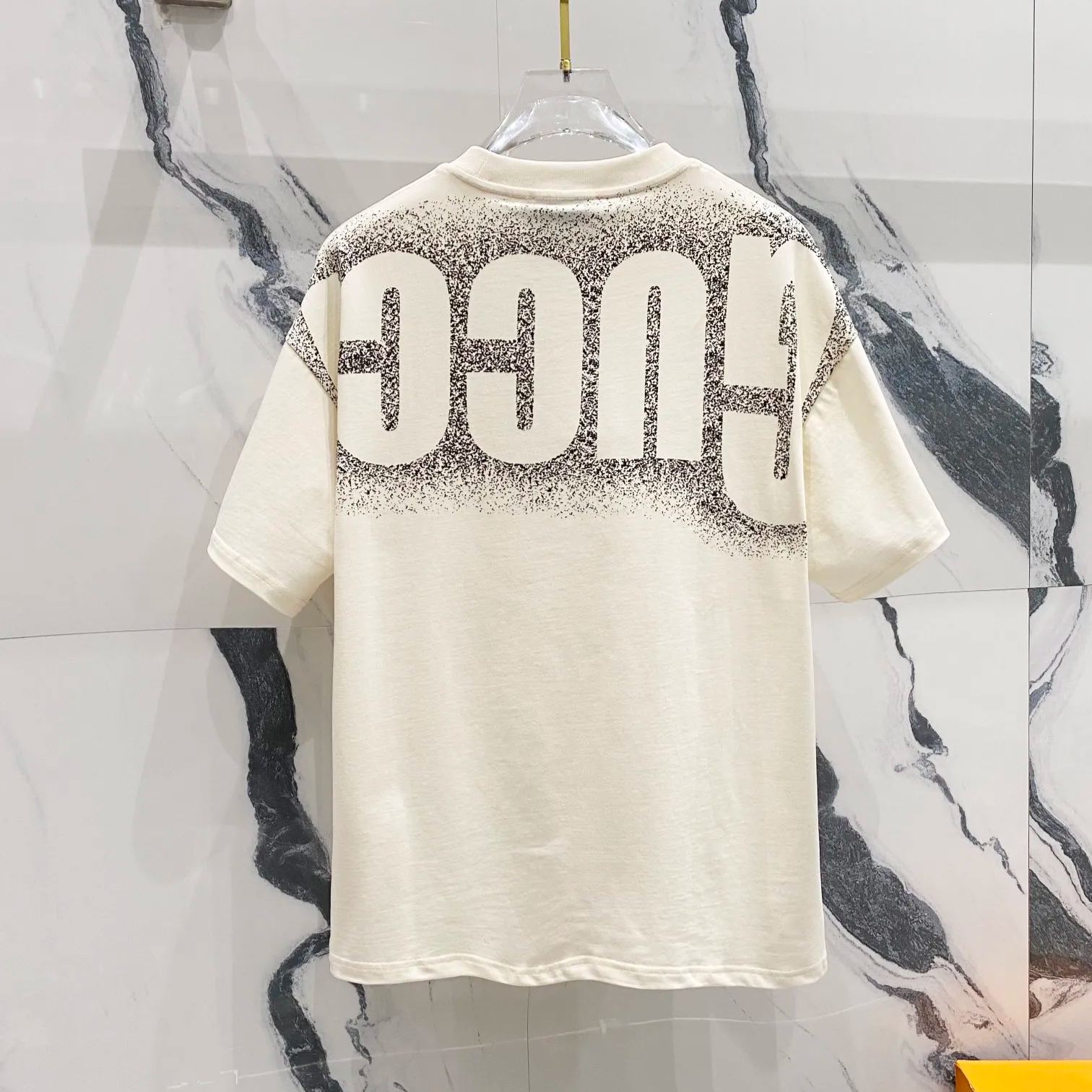 サマーレタープリント半袖Tシャツ、個性的なTシャツトップス