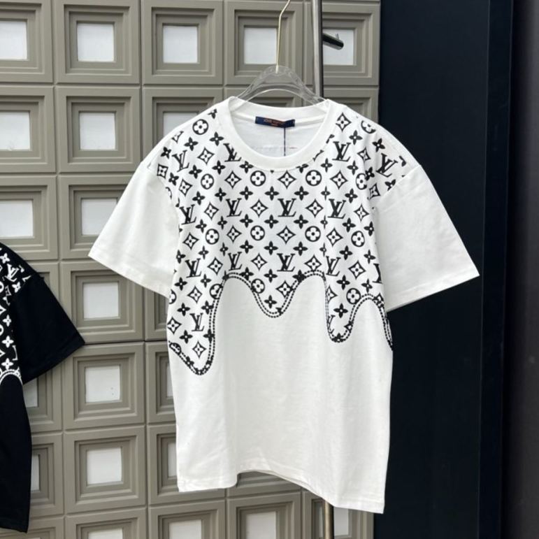 『L-4XL』新作のトレンディなプリント柄半袖Tシャツ、控えめな高級感