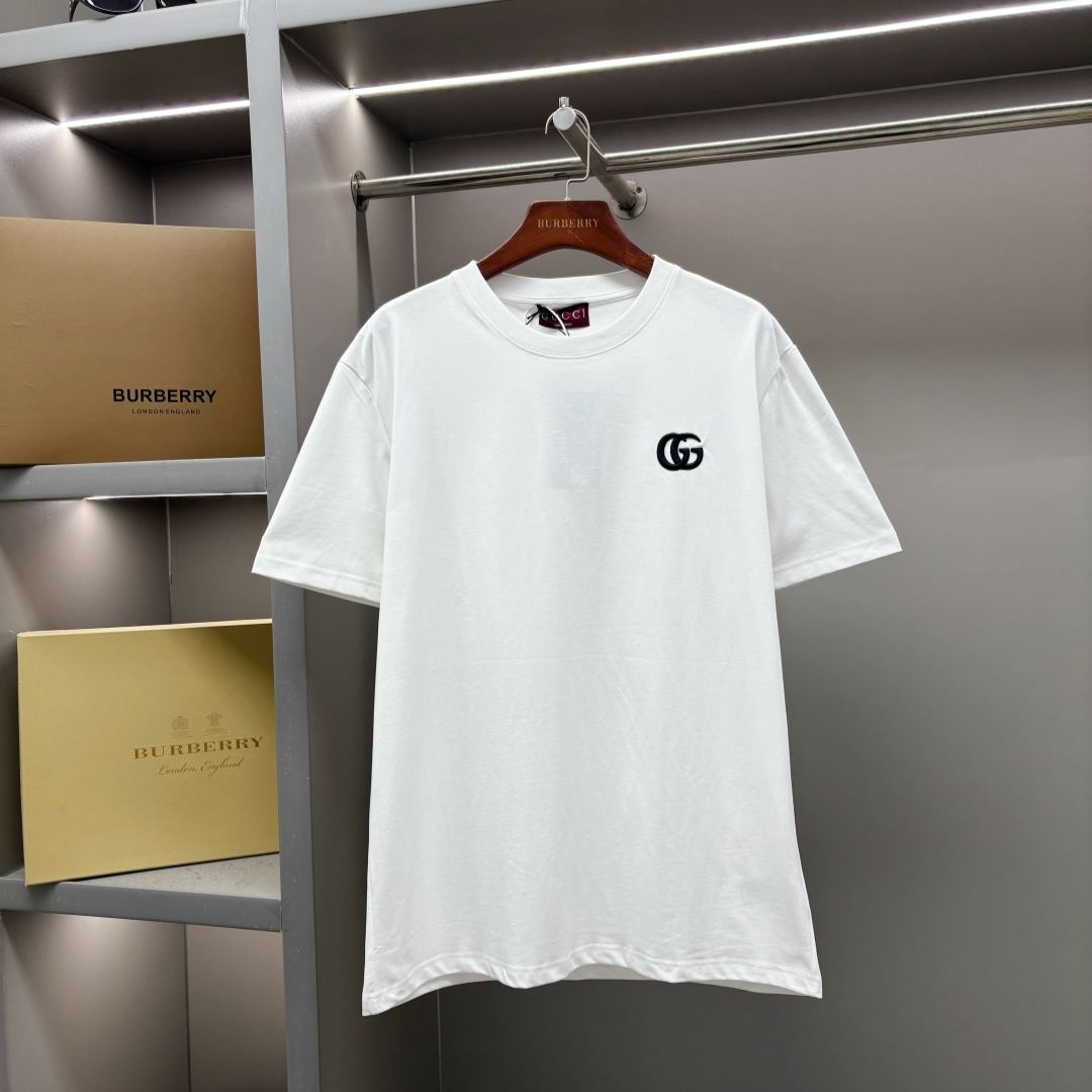 『S-2XL』夏らしい刺繍入りクルーネックトップス、トレンドのメンズ・レディースTシャツ