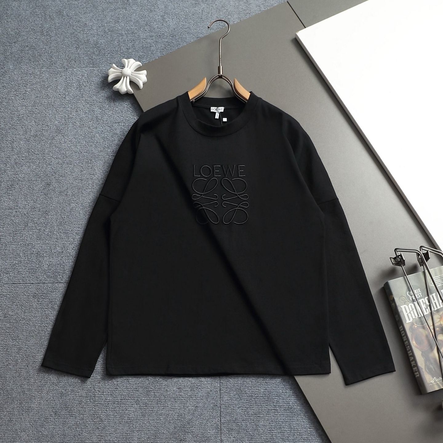 『S-XL』ラウンドネックの長袖、男女兼用で着回しのきくスタイル