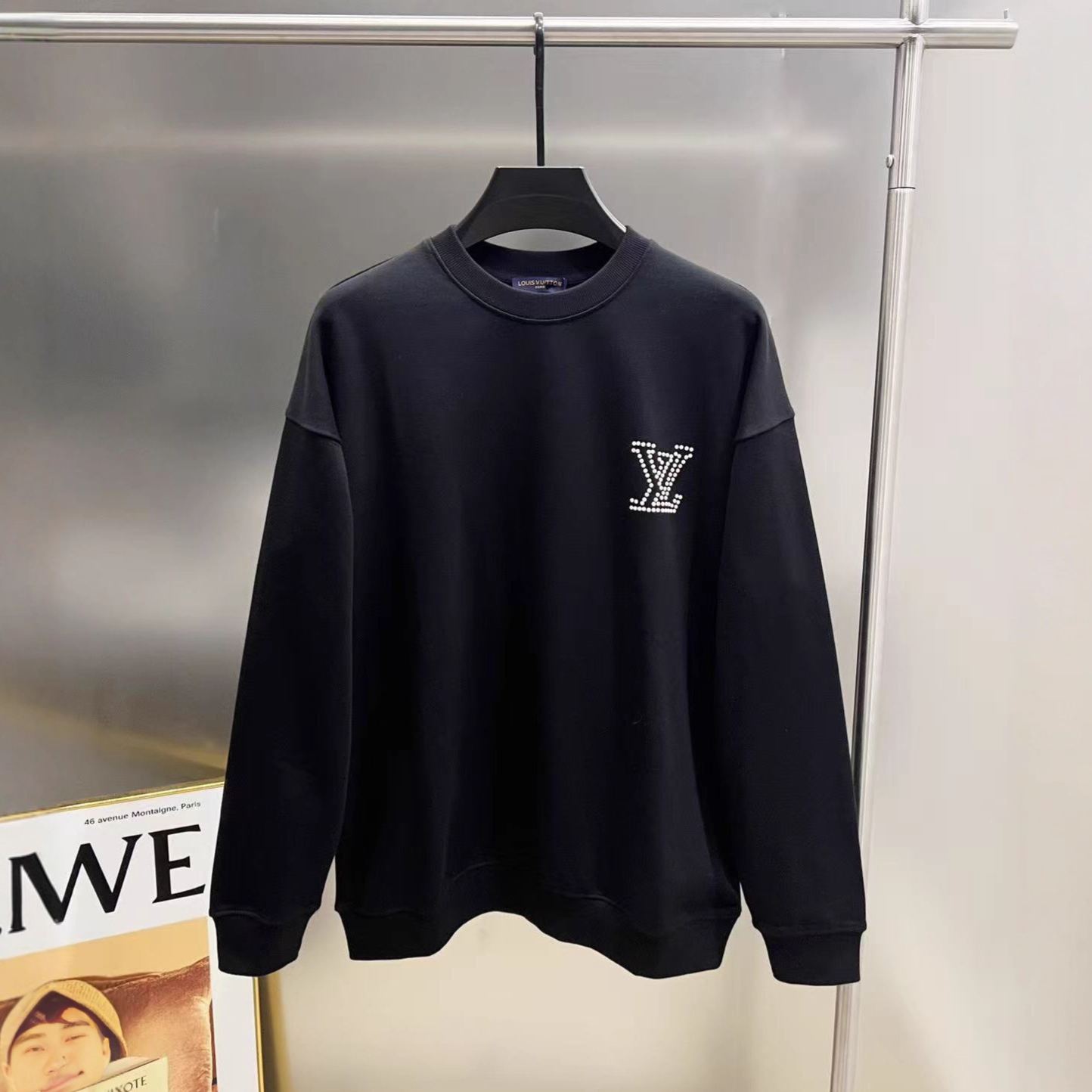 『S-2XL』新作刺繍入りクルーネックカジュアルスウェットシャツ、ユニセックス