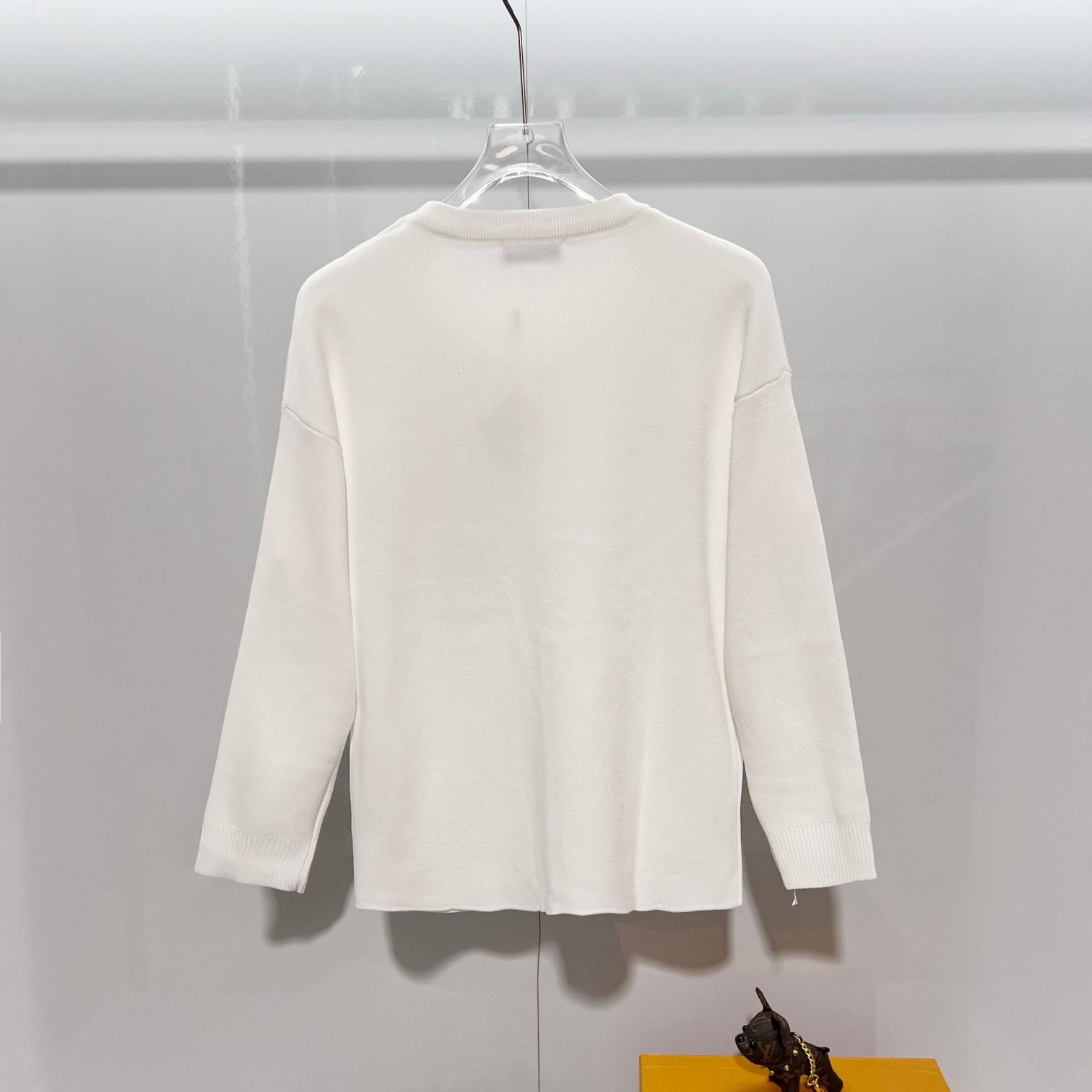 『S-XL』刺繍入りクルーネックプルオーバー長袖セーターウールセーター