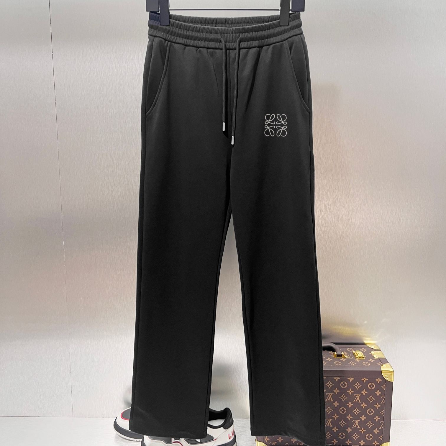 『S-XL』新作ストレートレッグ刺繍入りカジュアルスウェットパンツ
