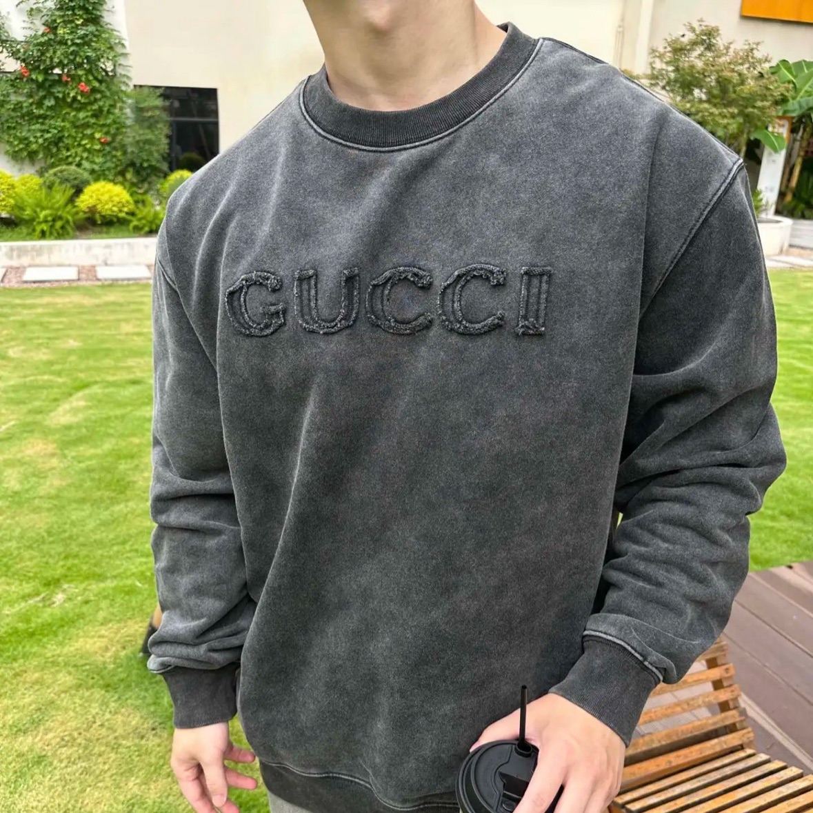 『S-XL』秋冬向けダメージ加工ニットスウェットシャツ