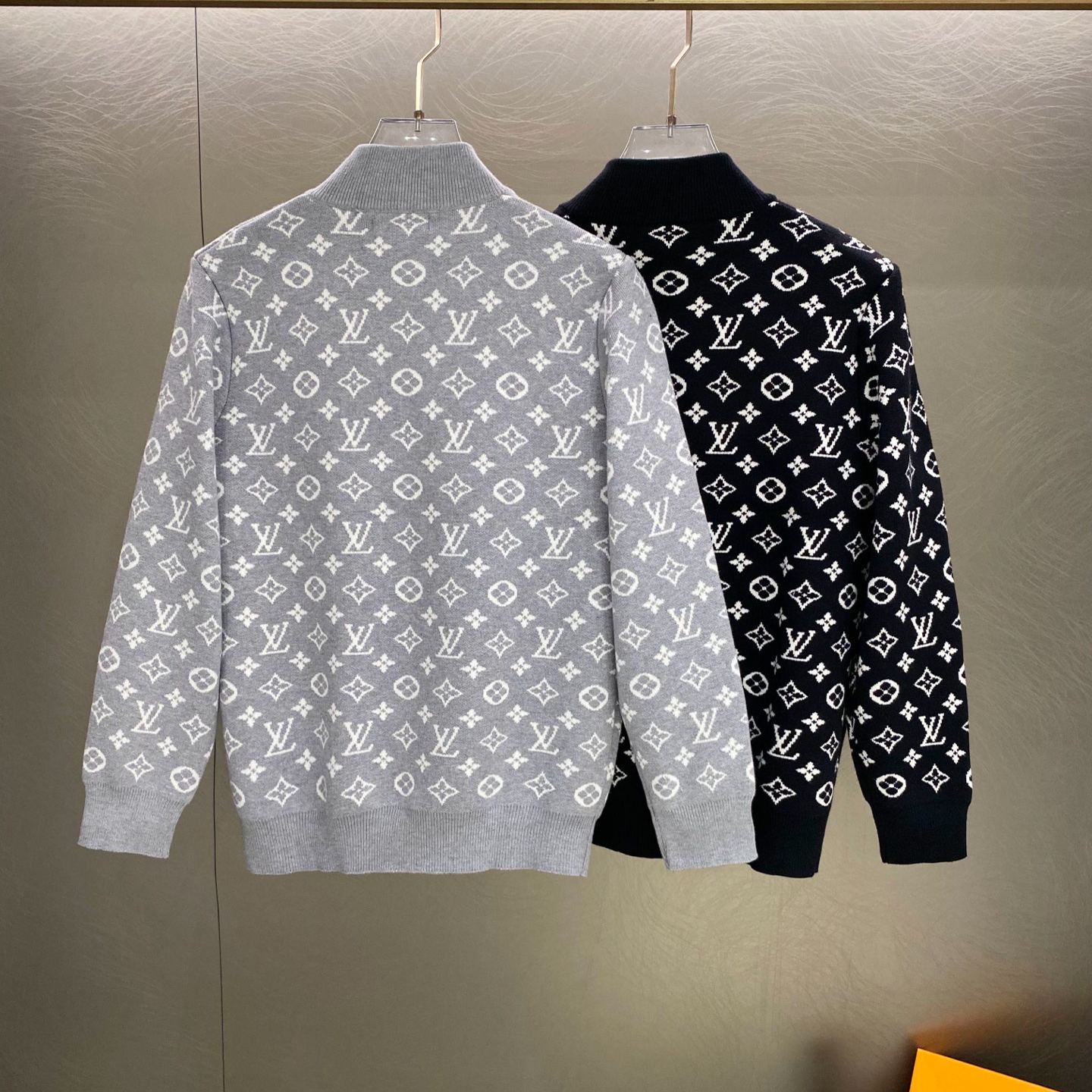 『M-XL』毎日コーデに活躍 フード付き総柄ニット開襟アウター