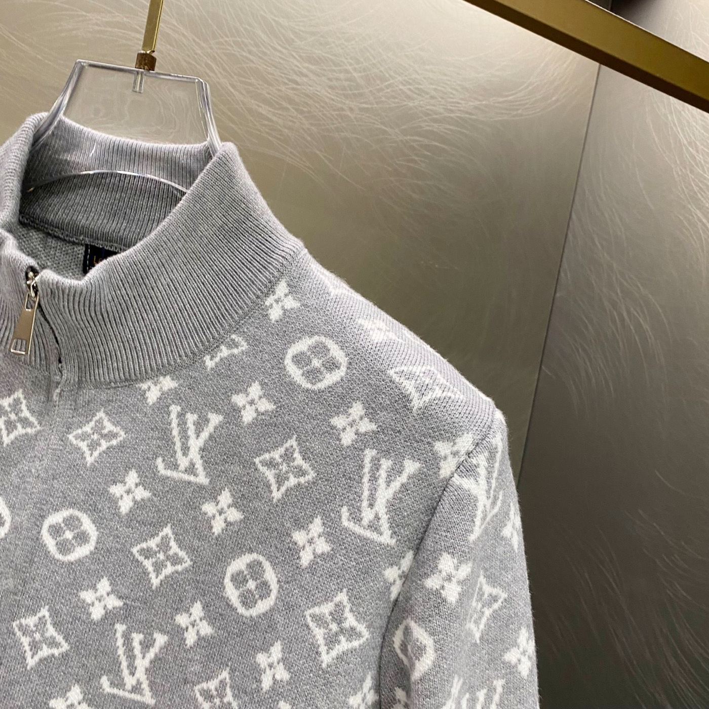 『M-XL』毎日コーデに活躍 フード付き総柄ニット開襟アウター