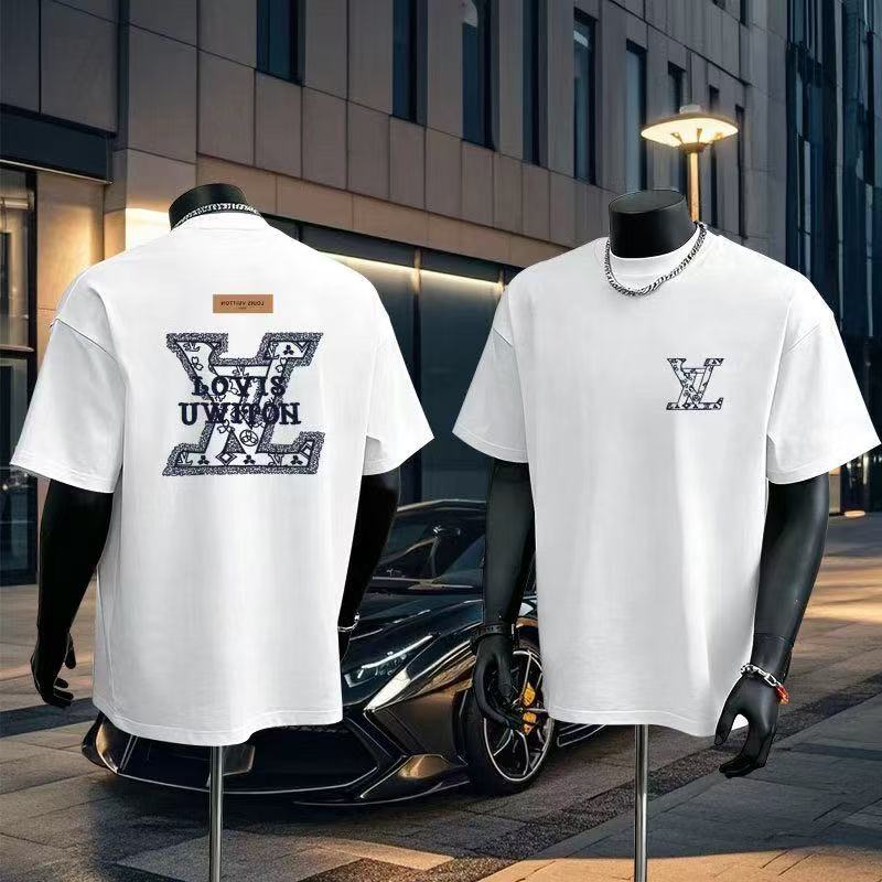 『L-5XL』ユニセックスの新作半袖Tシャツ。夏にぴったりのトレンディなラウンドネックトップスです。