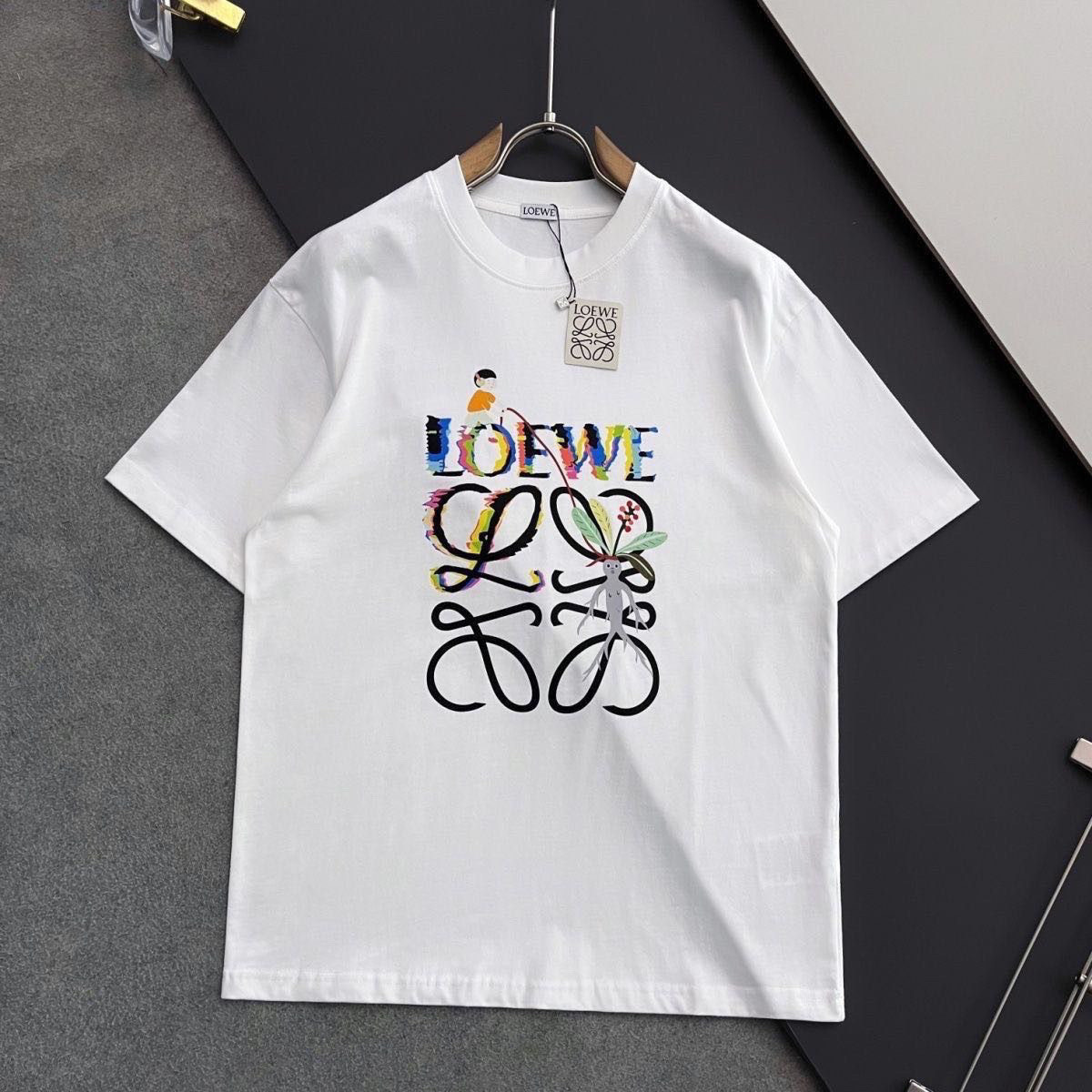 『S-3XL』プリント入りの新作ピュアコットン製カップル向け半袖カジュアルTシャツ