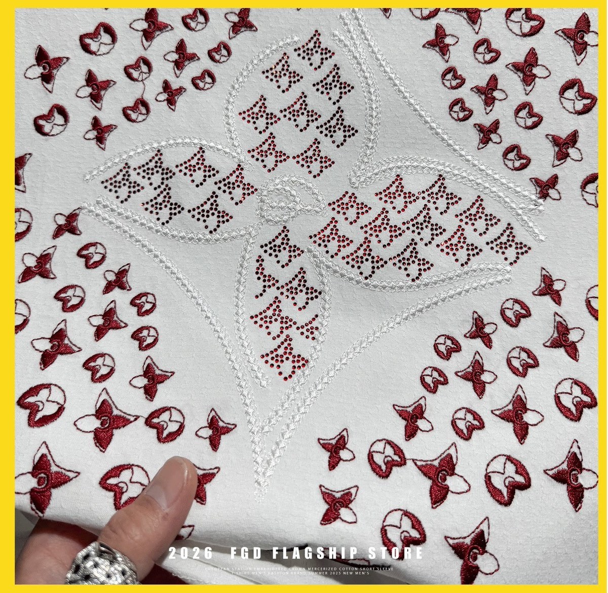 『M-3XL』メンズ刺繍入り半袖Tシャツ、通気性のあるハーフスリーブ