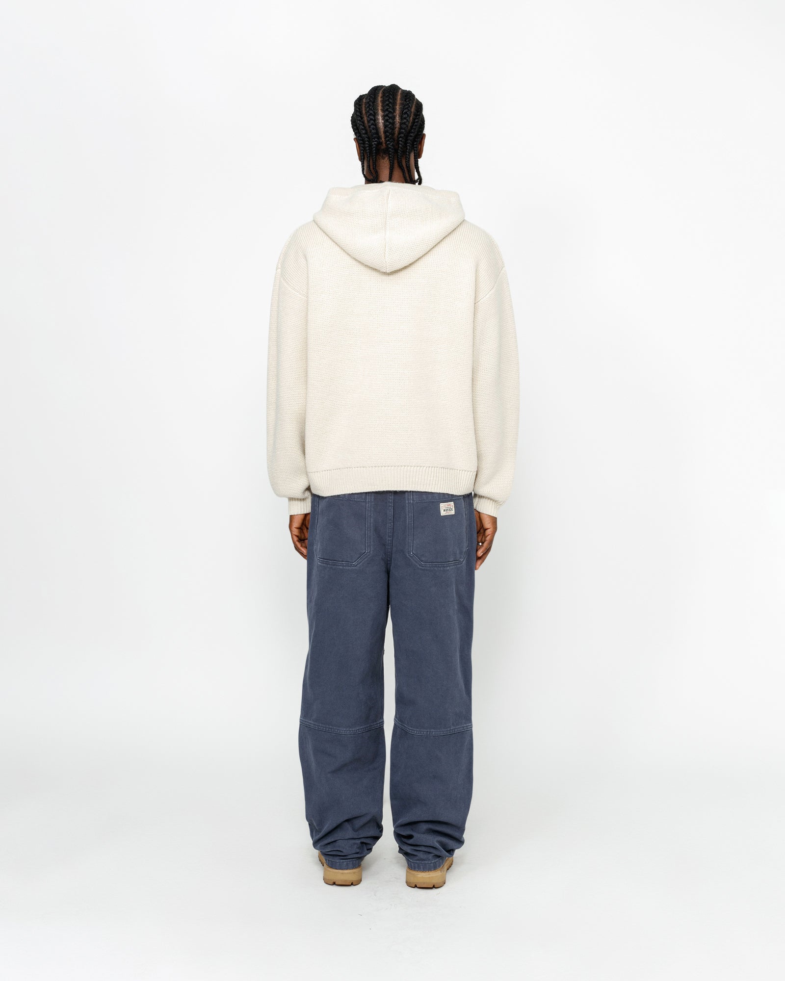 FELT PATCH KNIT HOODIE
