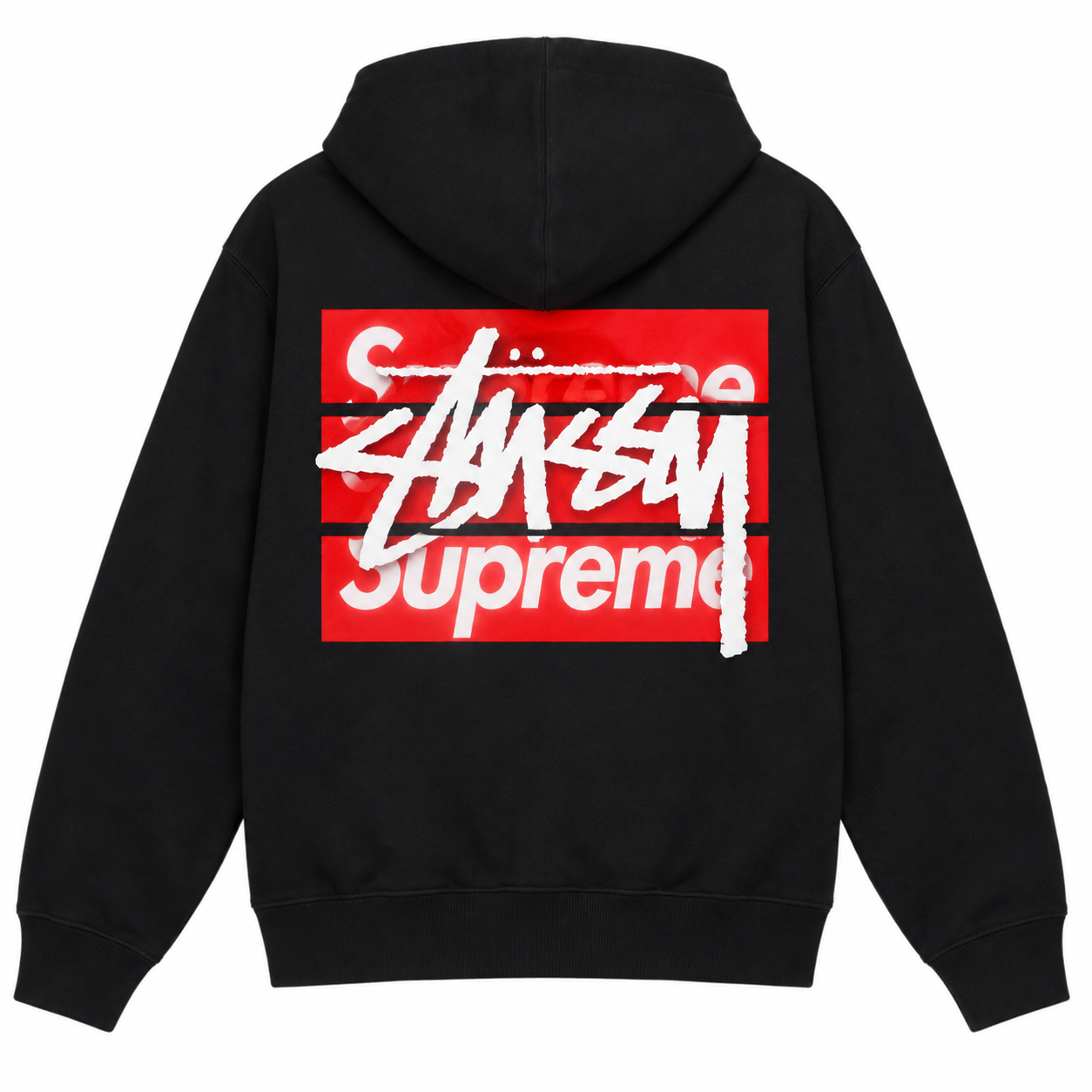 Supreme × Stussy ペイントサークル バックプリントパーカー