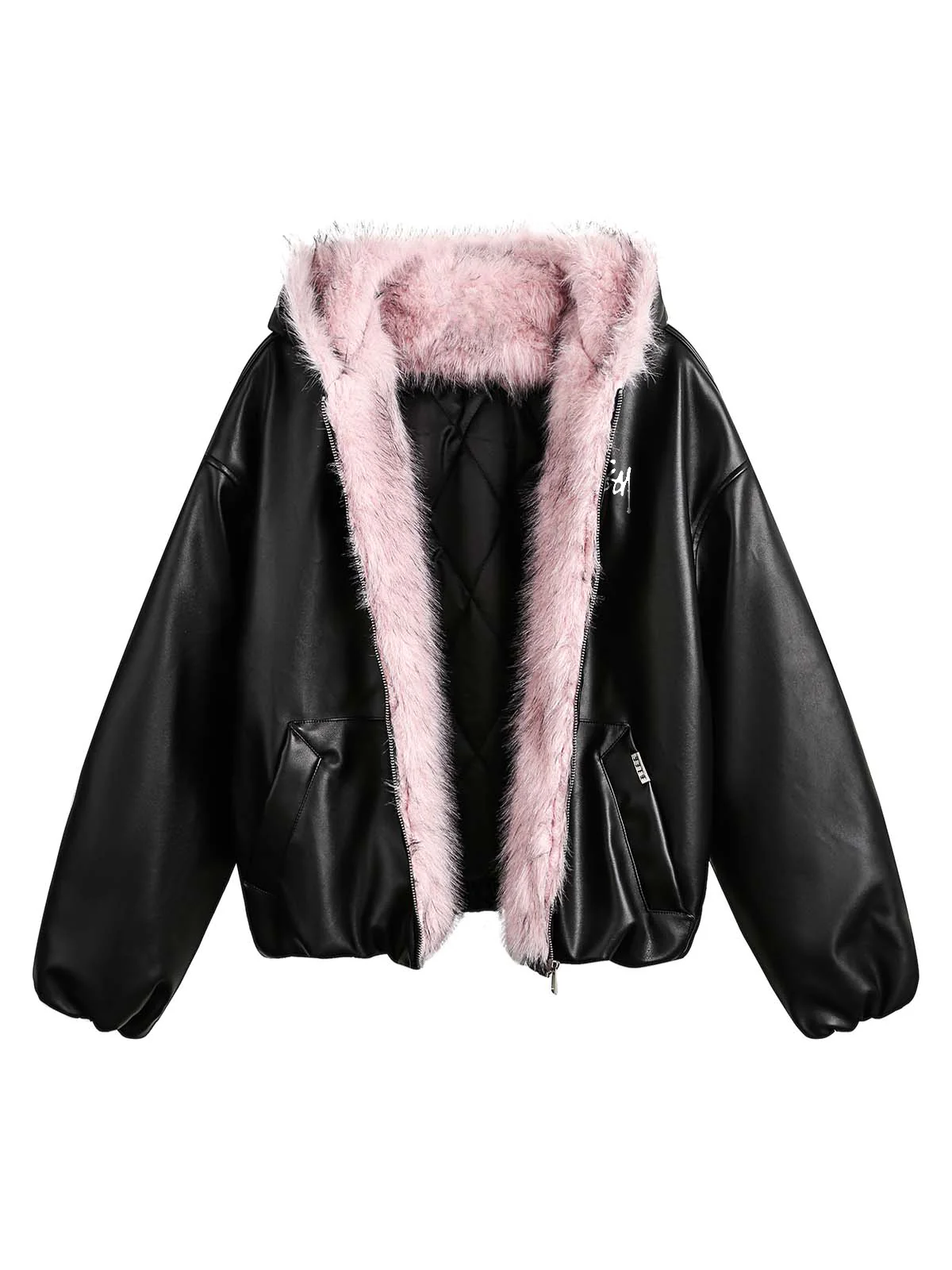☆STUSSY☆2024冬新作発売＊ピンク/マウンテンカービングレザージャケット