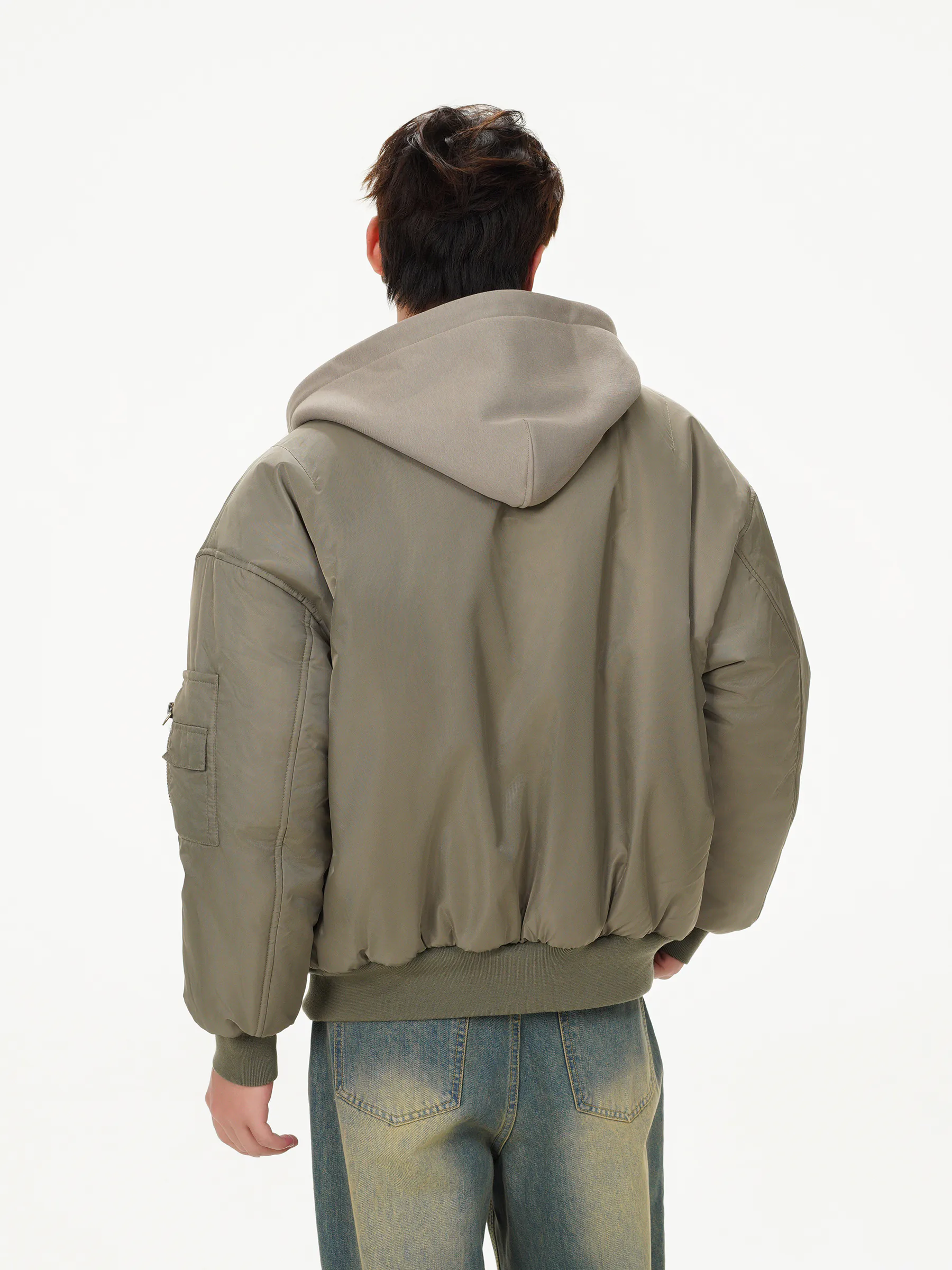 【STUSSY】フード付きダブルレイヤージャケット
