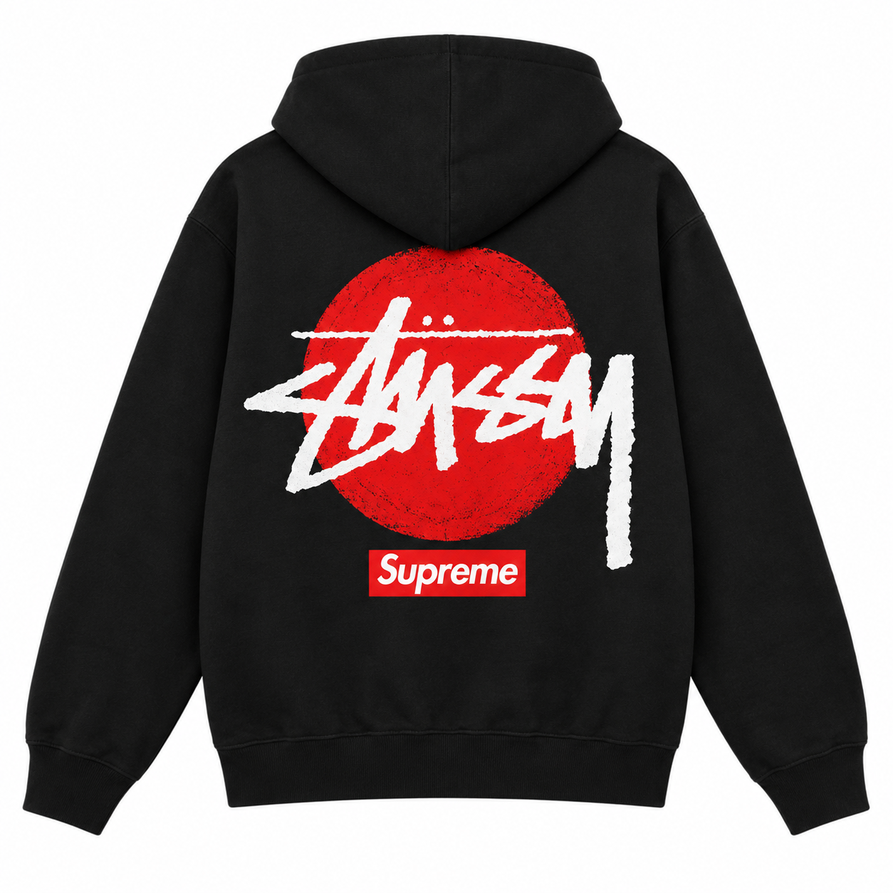 Supreme × Stussy レッドサン バックプリントパーカー