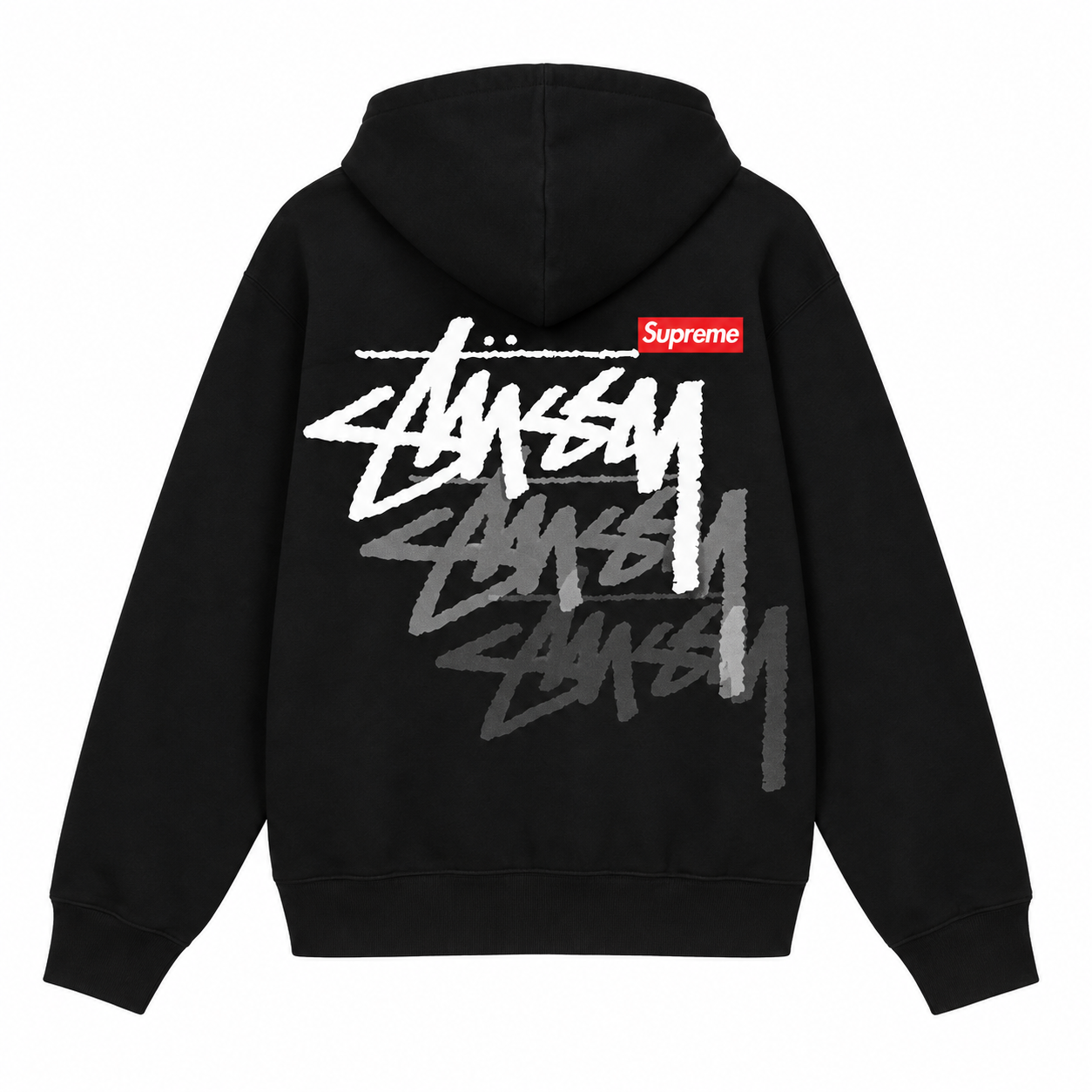 Supreme × Stussy トリプルエコー バックプリントパーカー